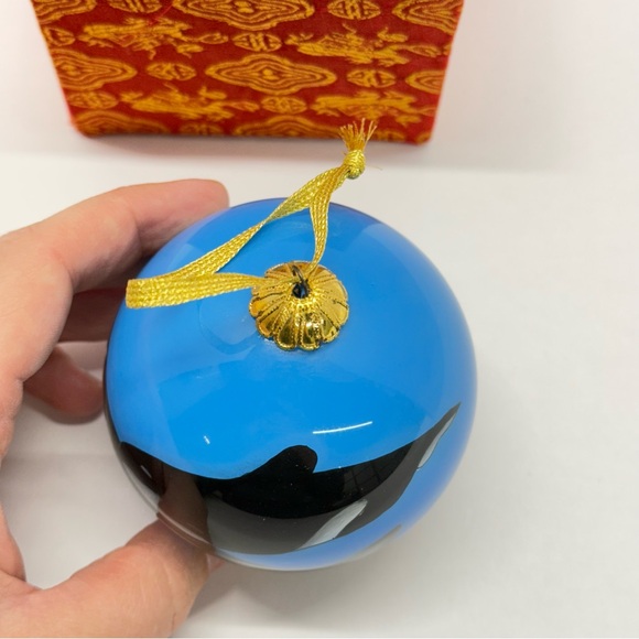 ❌SOLD❌ONE OF A KIND Christmas Hand Painted On Inside Glass Ornament Tropical - Picture 6 of 13